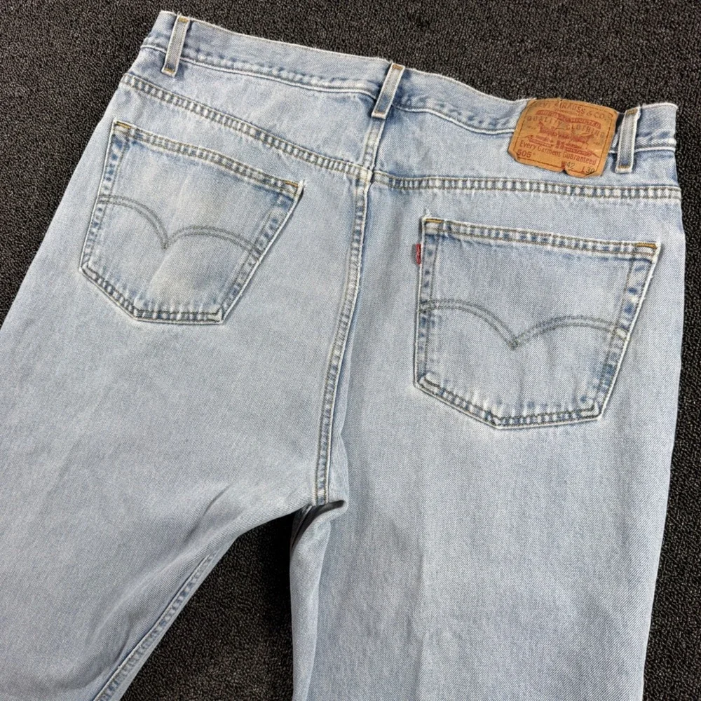 Vintage 90s Levi's 505 Regular Fit Men's 42x30 Light Wash Denim Jeans Fits 40x29